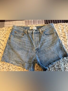 Denim Forum Ex-Bf Mid-Thigh Denim Shorts
